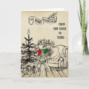 Cartão Pooh e Piglet - Feliz Natal