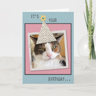 Cartão Pookie the Cat Birthday Greeting Card
