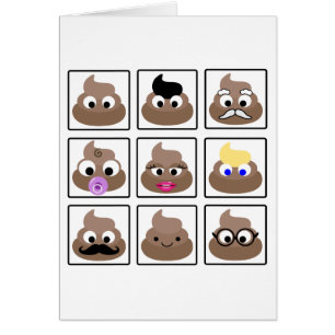 Cartão Poop Muitos Rostos