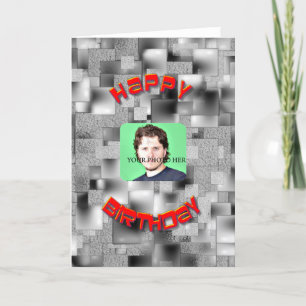 Cartão Pop art abstract photo birthday card