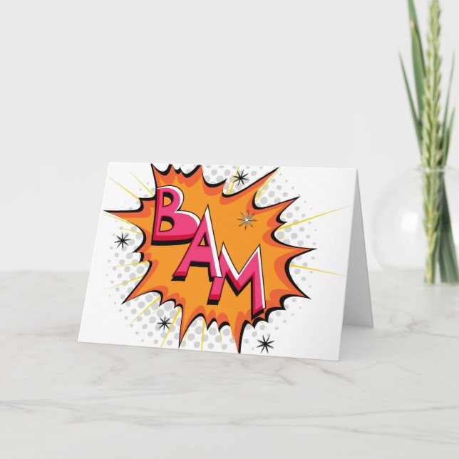 Cartão Pop art Bam cómico! (Frente)