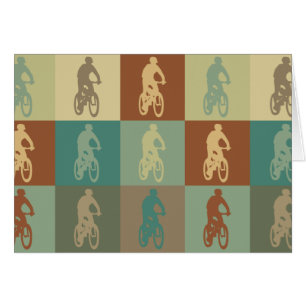 Cartão Pop art Biking da montanha