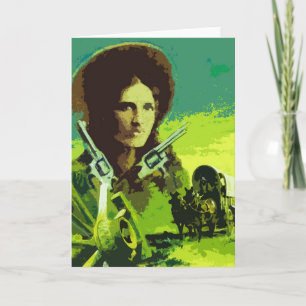 Cartão Pop Art Cowgirl Greetings Card