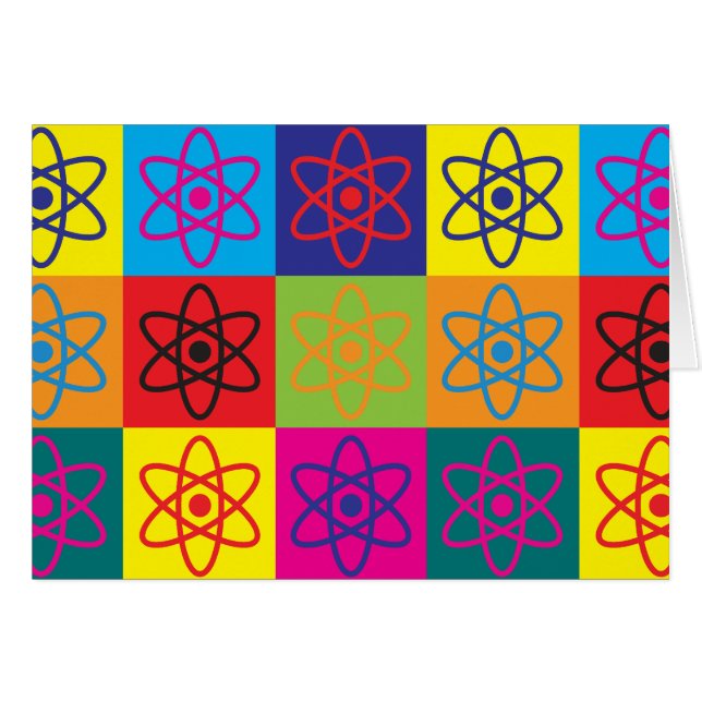 Cartão Pop art da física nuclear (Frente Horizontal)