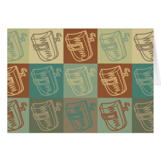 Cartão Pop art da soldadura (Frente Horizontal)