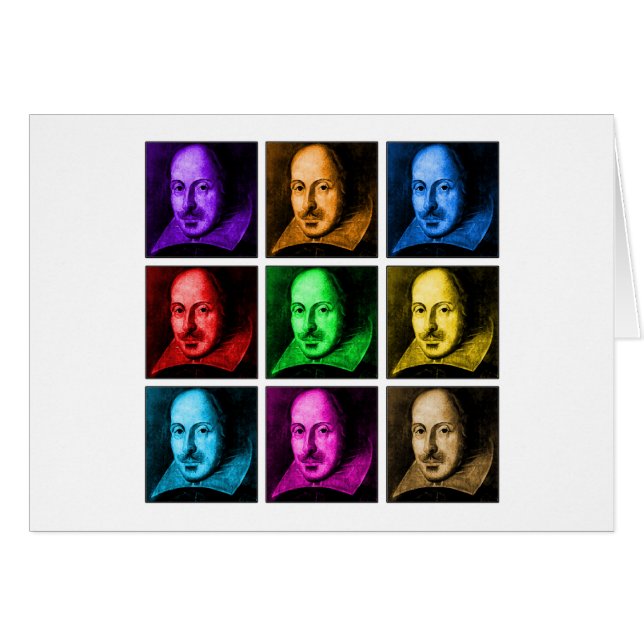 Cartão Pop art de Shakespeare (Frente Horizontal)