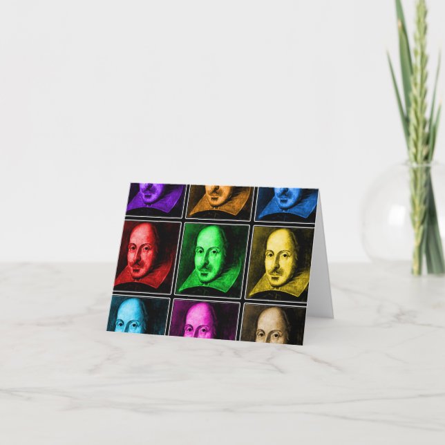 Cartão Pop art de Shakespeare (Frente)