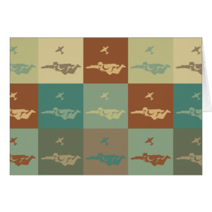 Cartão Pop art de Skydiving