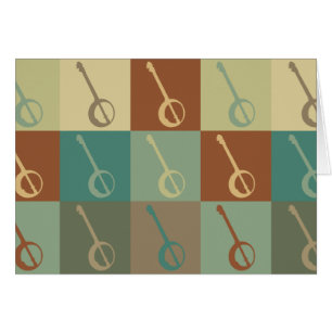 Cartão Pop art do banjo