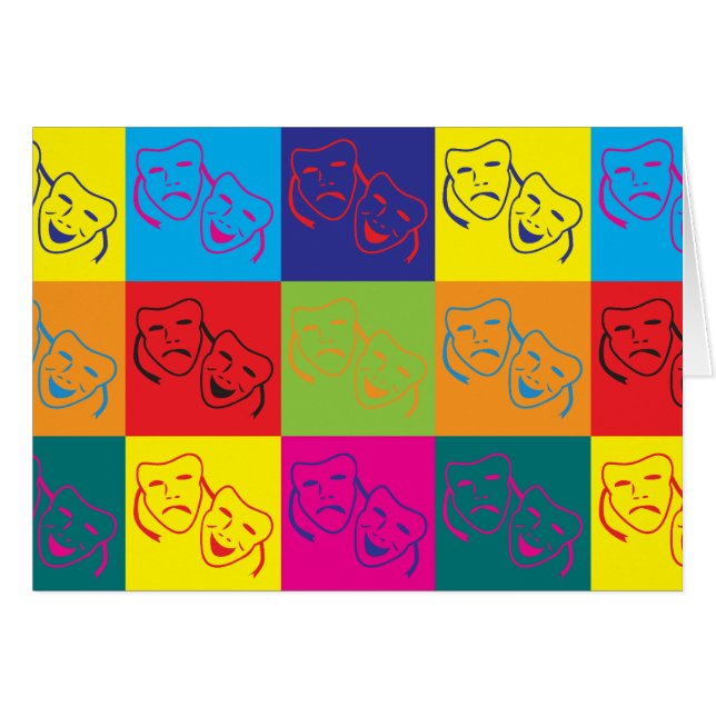 Cartão Pop art do drama (Frente Horizontal)