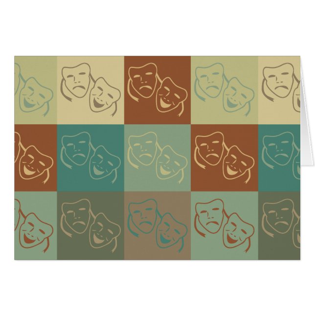 Cartão Pop art do teatro (Frente Horizontal)