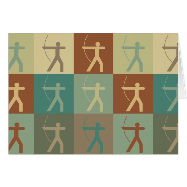 Cartão Pop art do tiro ao arco (Frente Horizontal)