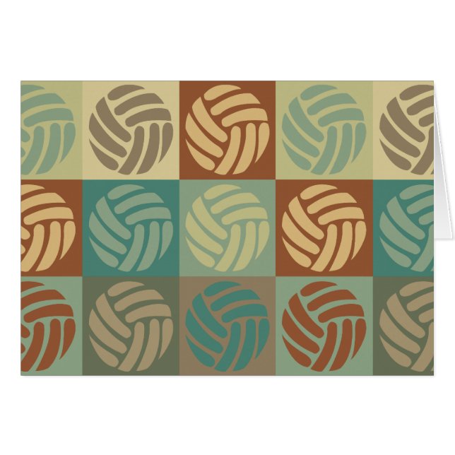 Cartão Pop art do voleibol (Frente Horizontal)