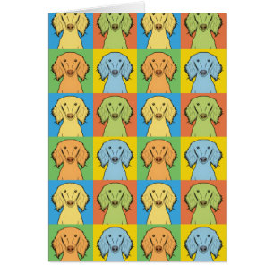Cartão Pop art dos desenhos animados do cão de Saluki,