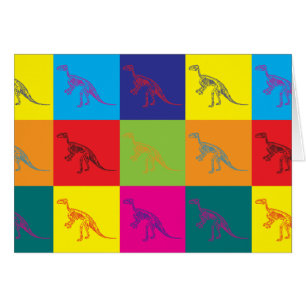 Cartão Pop art dos fósseis