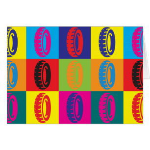 Cartão Pop art dos pneus