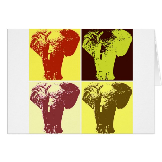 Cartão Pop Art Elephant (Frente Horizontal)