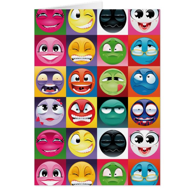 Cartão pop art emojis (Frente)