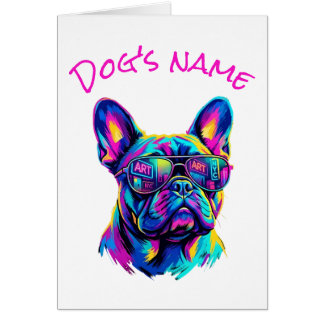 Cartão Pop Art French Bulldog NYC Custom Name Card