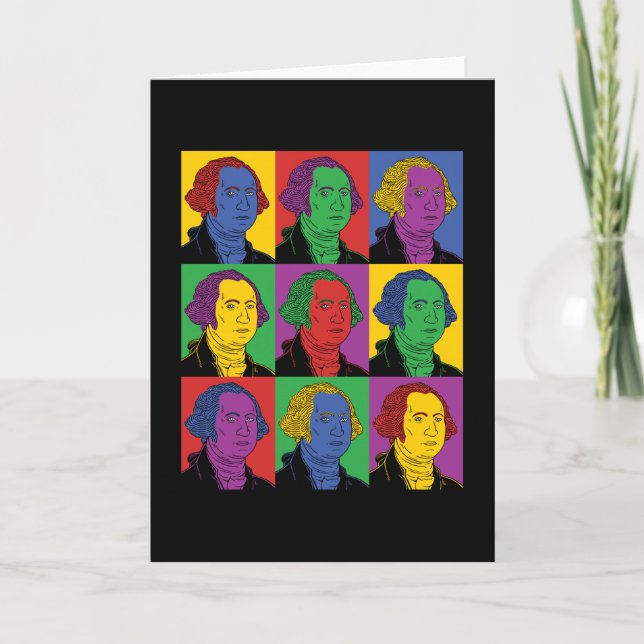 Cartão Pop art George Washington (Frente)