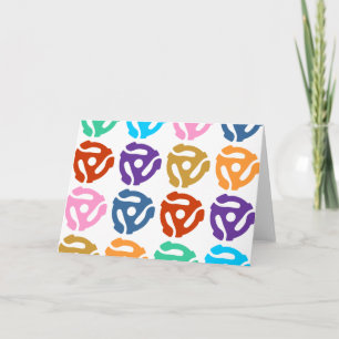 Cartão Pop art gravado 45 RPM do adaptador