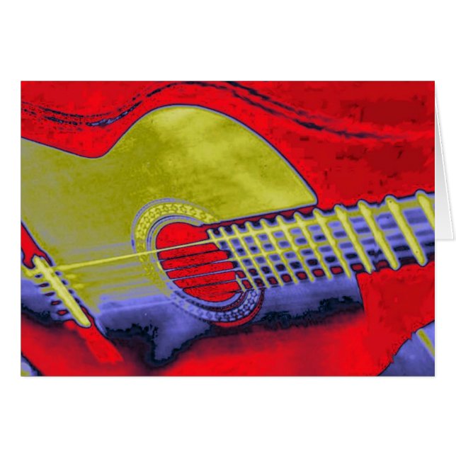 Cartão Pop Art Guitar (Frente Horizontal)