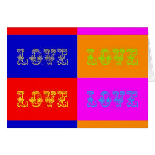 Cartão Pop Art Love (Frente Horizontal)