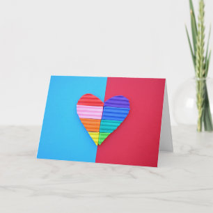 Cartão Pop Art Love Twin Namorados Rainbow Hearts