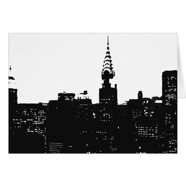 Cartão Pop Art New York Silhouette (Frente Horizontal)