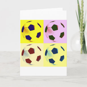 Cartão Pop Art Soccer Balls