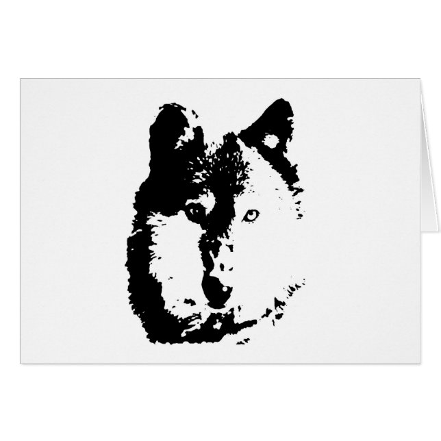 Cartão Pop Art Wolf (Frente Horizontal)