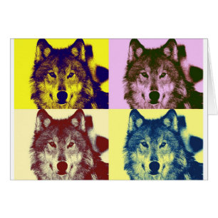 Cartão Pop Art Wolf