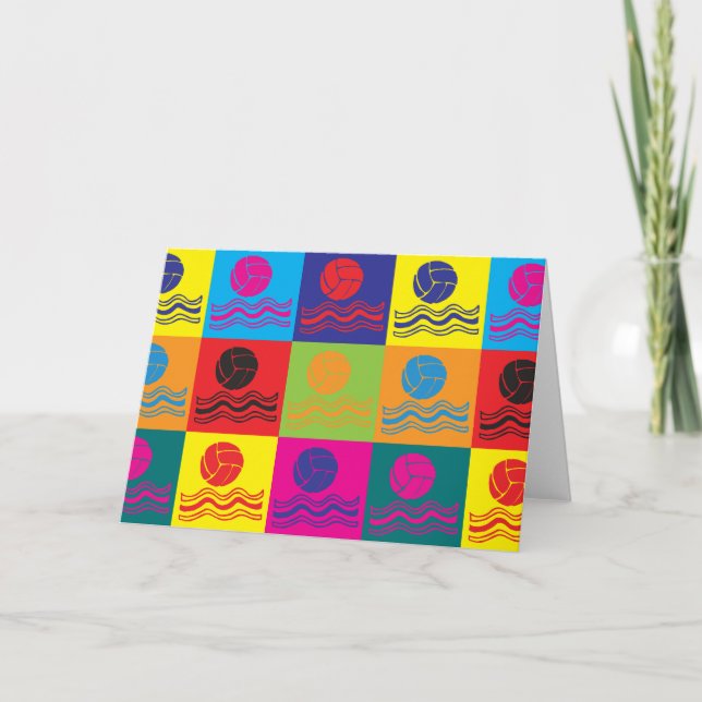 Cartão Pop de Arte de Polo Aquático (Frente)