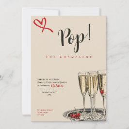 Cartão Pop! The Champagne romantic Bridal Shower card