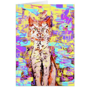 Cartão popart de felinos