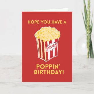Cartão Popcorn Birthday Card Poppin’ Funny Cute Pun Card