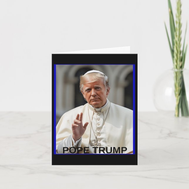 Cartão Pope Trump Funny Trump Vaticano Christian Retro Ch (Frente)