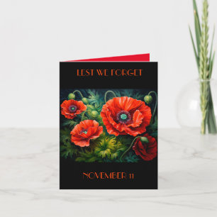 Cartão Poppies do Dia da Lembrança. Editável