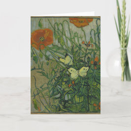 Cartão Poppies e Borboletas por Vincent Van Gogh