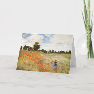 Cartão Poppies Vermelhos Blooming - Claude Monet