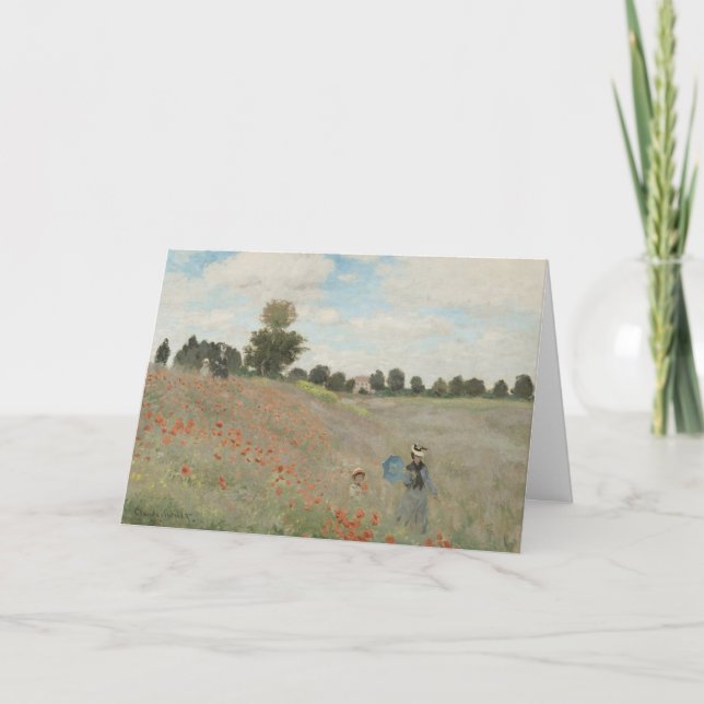 Cartão Poppy Field Próximo da Argentina por Claude Monet (Frente)