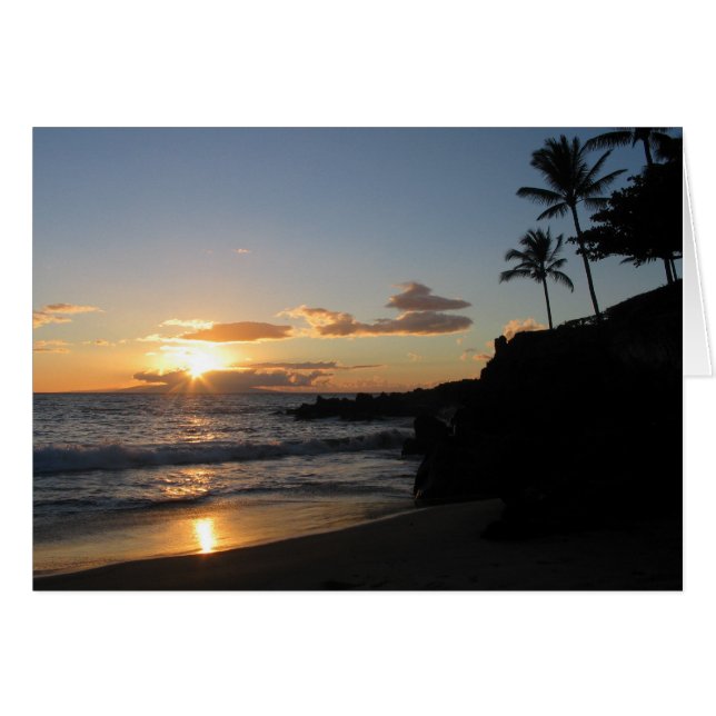 Cartão Por do sol 1 de Maui (Frente horizontal)