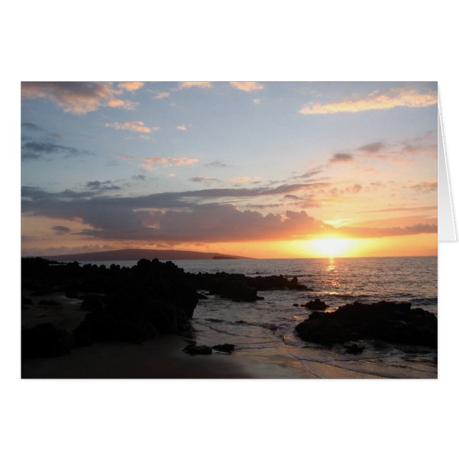 Cartão Por do sol 2 de Maui (Frente horizontal)