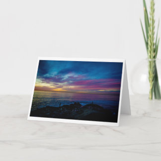 Cartão - por do sol da aguarela