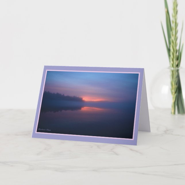 Cartão Por do sol da lagoa de Walden (Frente)