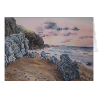 Cartão Por do sol da praia