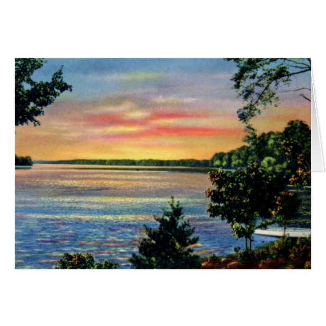 Cartão Por do sol de Huntersville North Carolina no (Frente Horizontal)