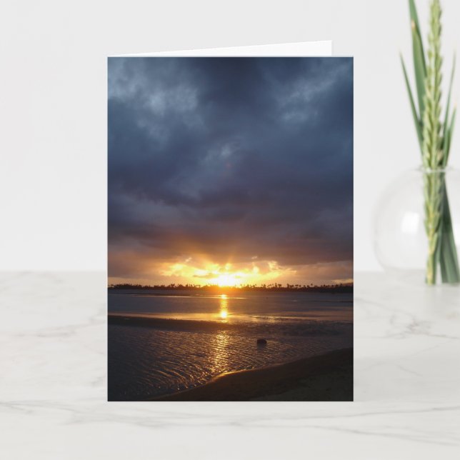 Cartão Por do sol de Kam do forte (Frente)