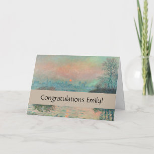 Cartão Pôr do sol de Monet no Sena Arte Fina Impressionis