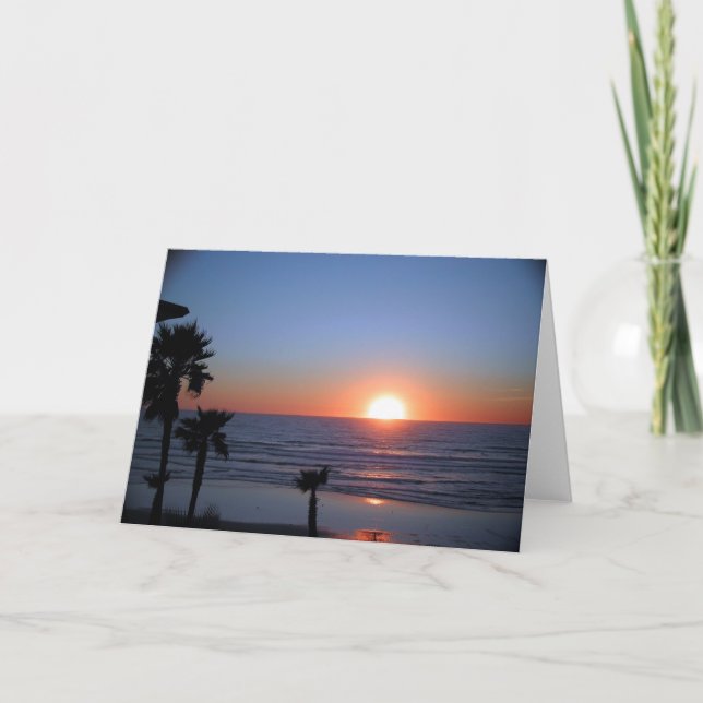 Cartão Por do sol de San Diego na praia pacífica 2 (Frente)
